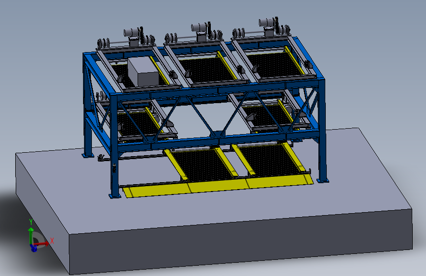 Z1114-3层立体车库模型三维SW2016带参