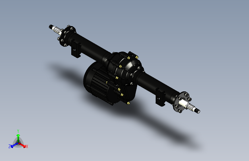 Z1463-电动车驱动桥三维Step无参