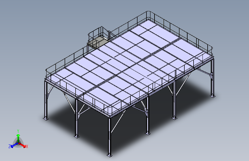 Z1499-钢结构操作平台建模三维Step无参