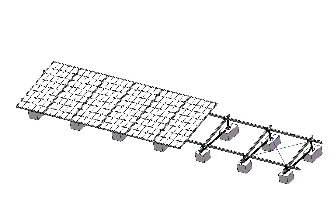 Z1693-屋面支架1X10组件光伏阵列三维SW2018带参