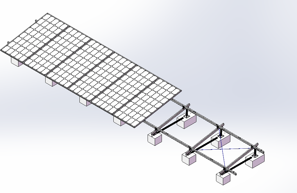 Z1693-屋面支架1X10组件光伏阵列三维SW2018带参