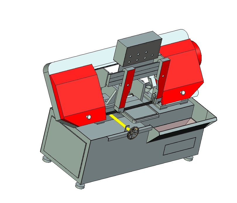 Z1710-小型卧式带锯床三维UG10.0无参