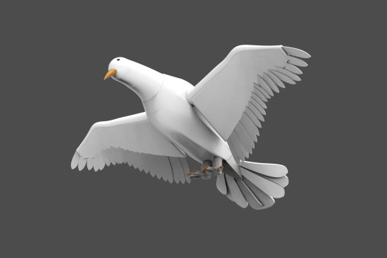 Z1952-鸽子外形设计 仿鸽子扑翼机三维Creo2.0带参