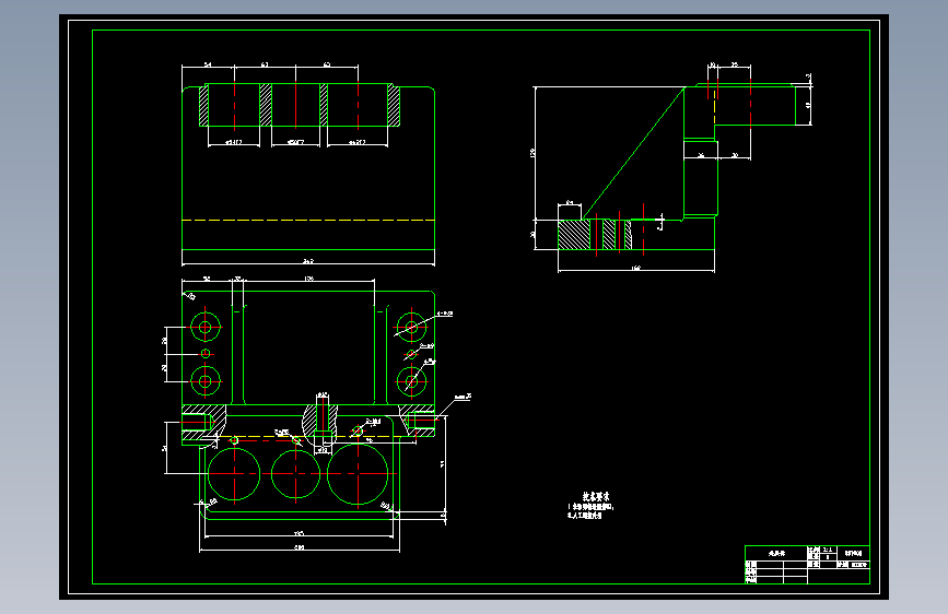 Z2036-CA6140的后托架加工工艺及钻三杠孔+CAD+说明书