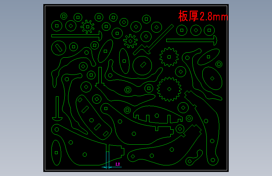 机械手爪+直齿型手摇机械手掌激光切割+cad+dx