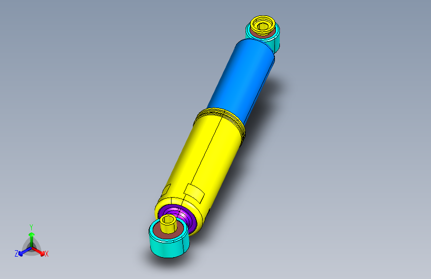 X1796-双筒式减振器三维模型==345506=5