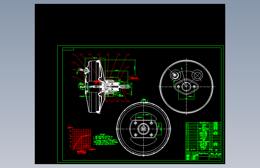 X0089-车辆真空助力器总成CAD图纸==654323=15