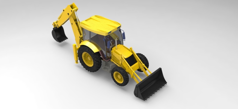 JCB3CX挖掘装载机模型外壳