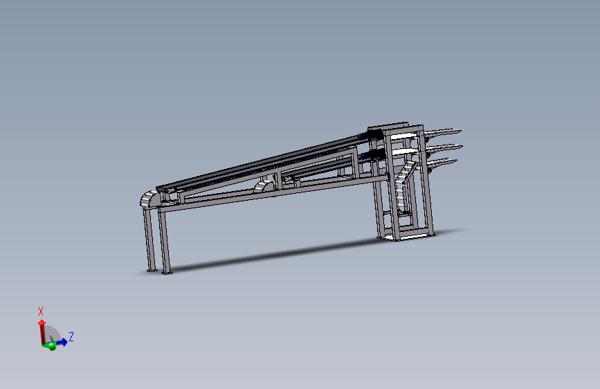 三层传送带3D数模图纸+Soliworks15设计
