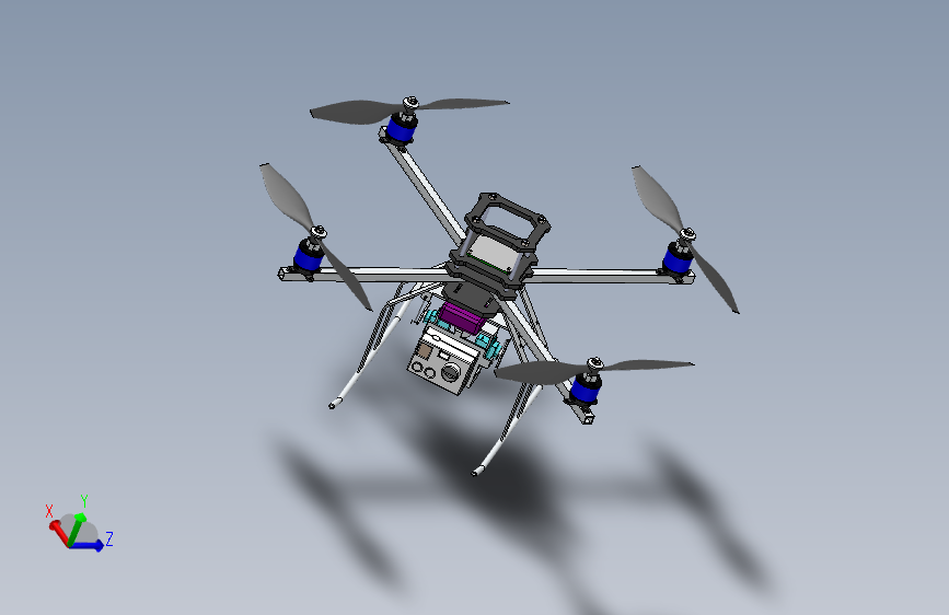 solidworks   四轴无人机3D模型(1)