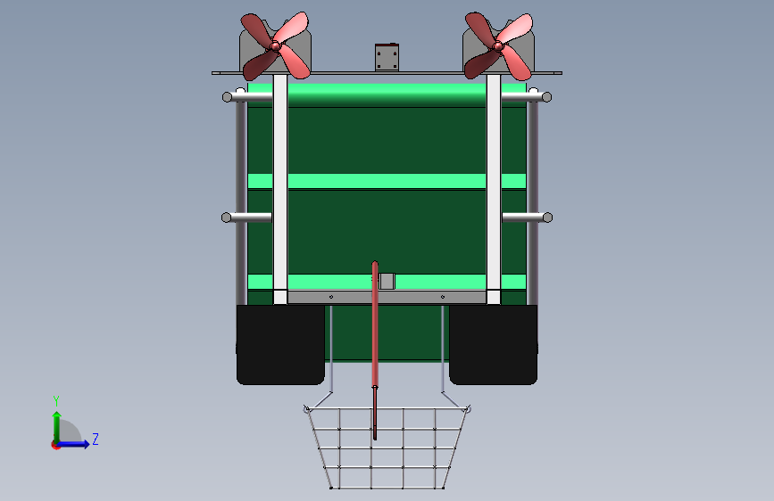 solidworks 水中垃圾收集器 左侧视图