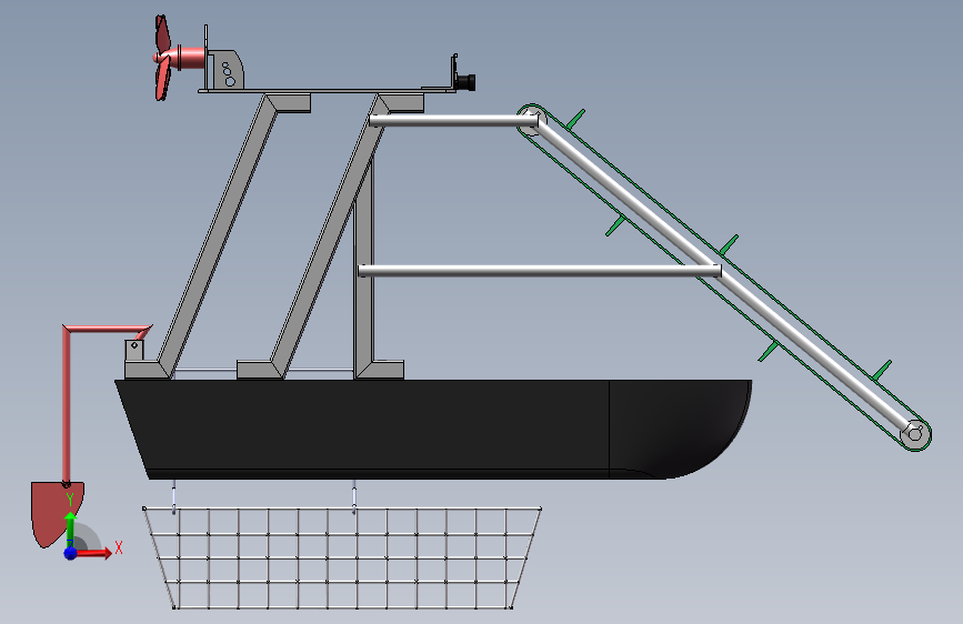 solidworks 水中垃圾收集器 正面视图