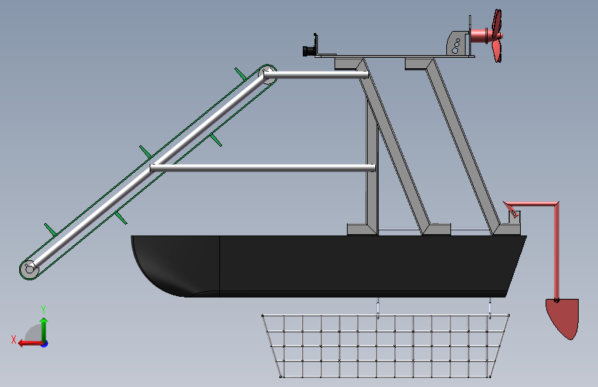 solidworks 水中垃圾收集器 背面视图