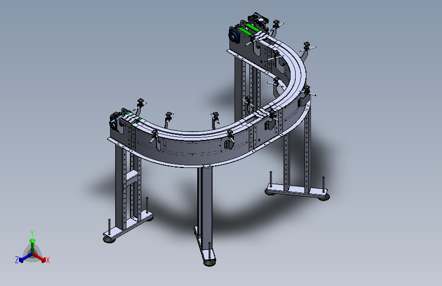 塑料链式输送机3D数模图纸+Solidworks设计