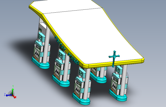 加油站三维模型