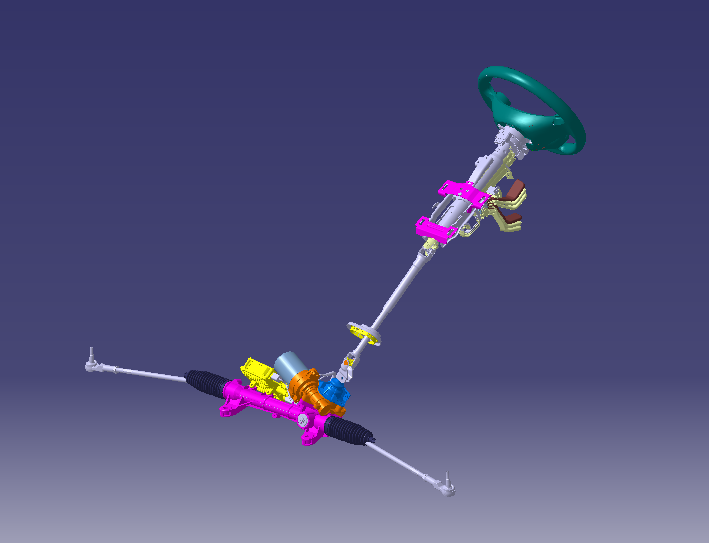 汽车电动助力转向系统图三维CatiaV5R20带参