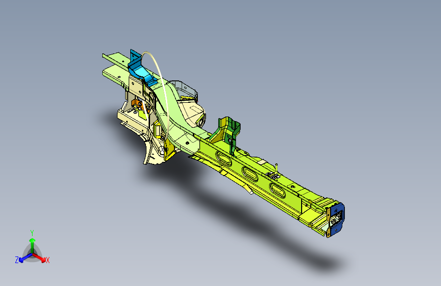 完整后纵梁车身结构总成设计三维UG10.0无参