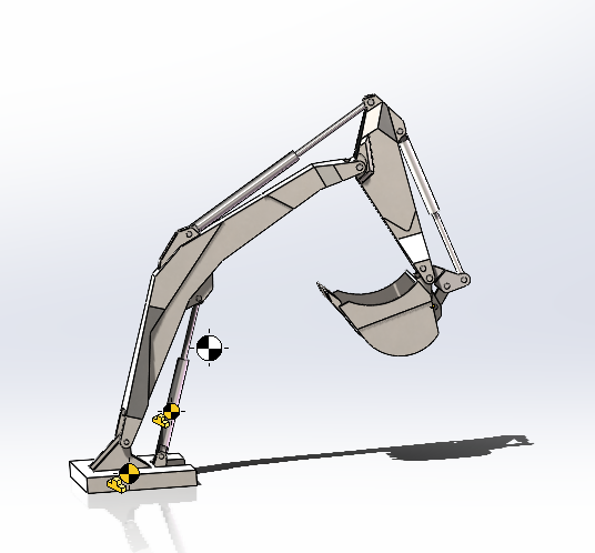 Z1684-挖掘机机械臂三维SW2022带参