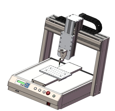 Z1766-桌面式三轴自动点胶机SolidWorks设计三维SW2011带参