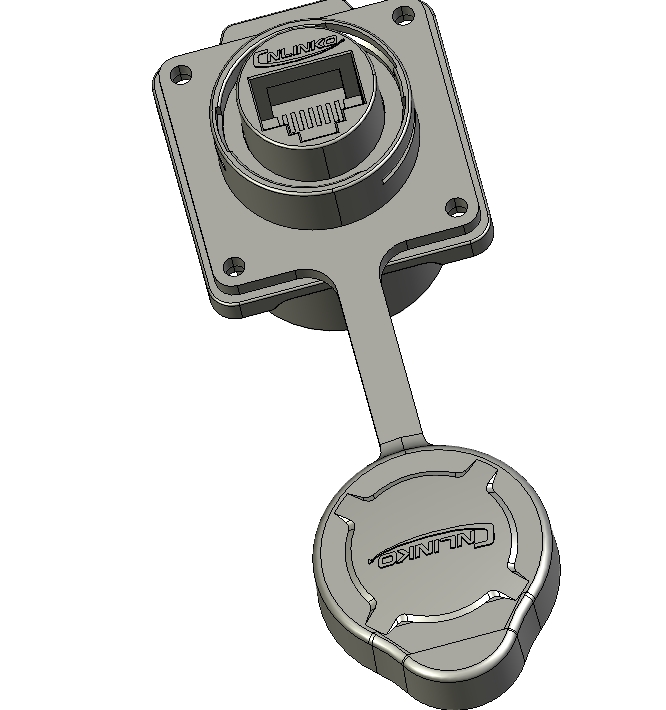 凌科网口插座+USB插座三维Step无参