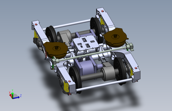 120km速度级B型地铁拖车转向架设计三维SW2013带参