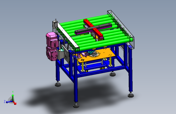 十字顶升输送机模组3D数模图纸+Solidworks设计