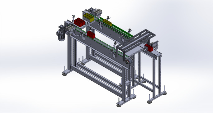 简单的产品分拣输送线3D数模图纸 Solidworks设计 附STEP