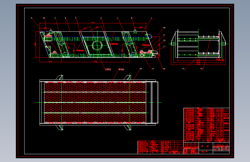 2400×6000双层振动筛 全套图 CAD图纸