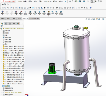 D0107-全自动立式过滤机设计三维SW2019带参+CAD+说明书