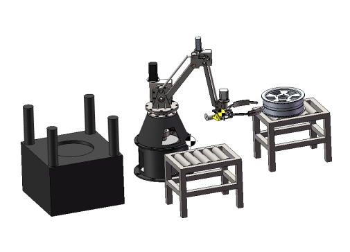 车轮轮毂搬运机械手的机械结构设计三维SW2012带参+CAD+说明书
