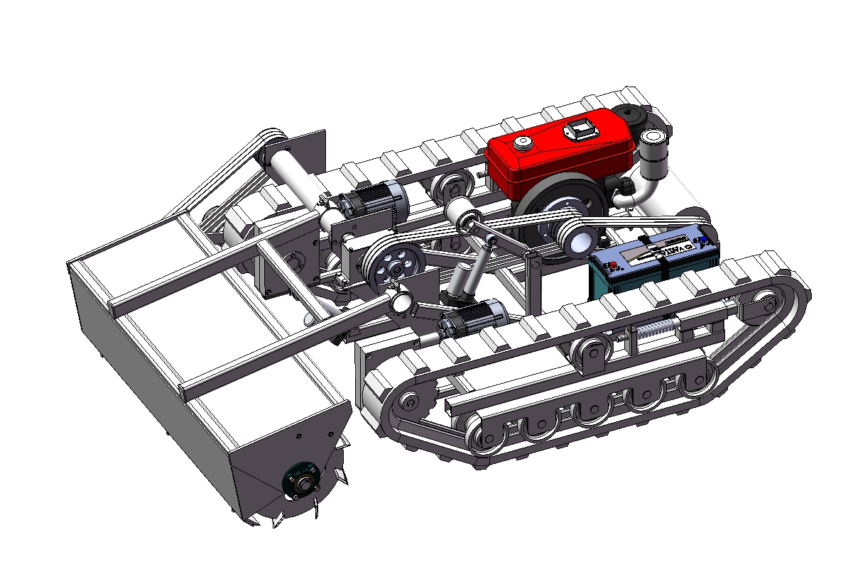 D0383-履带自走式除草机三维SW2020带参+CAD+说明书