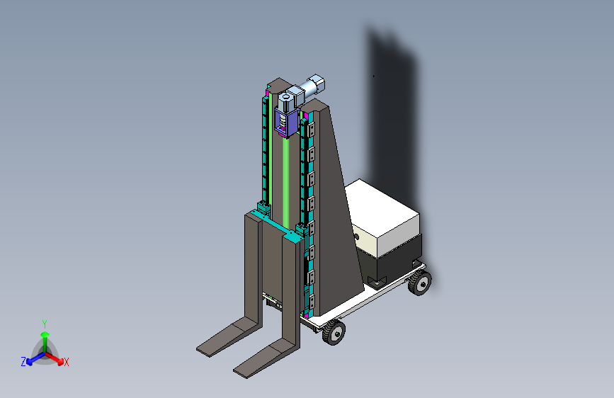 D0470-AGV叉车码垛机器人搬运车三维SW2020带参+CAD+说明书