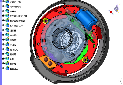 Z0290-鼓式制动器图三维图三维CatiaV5R21无参