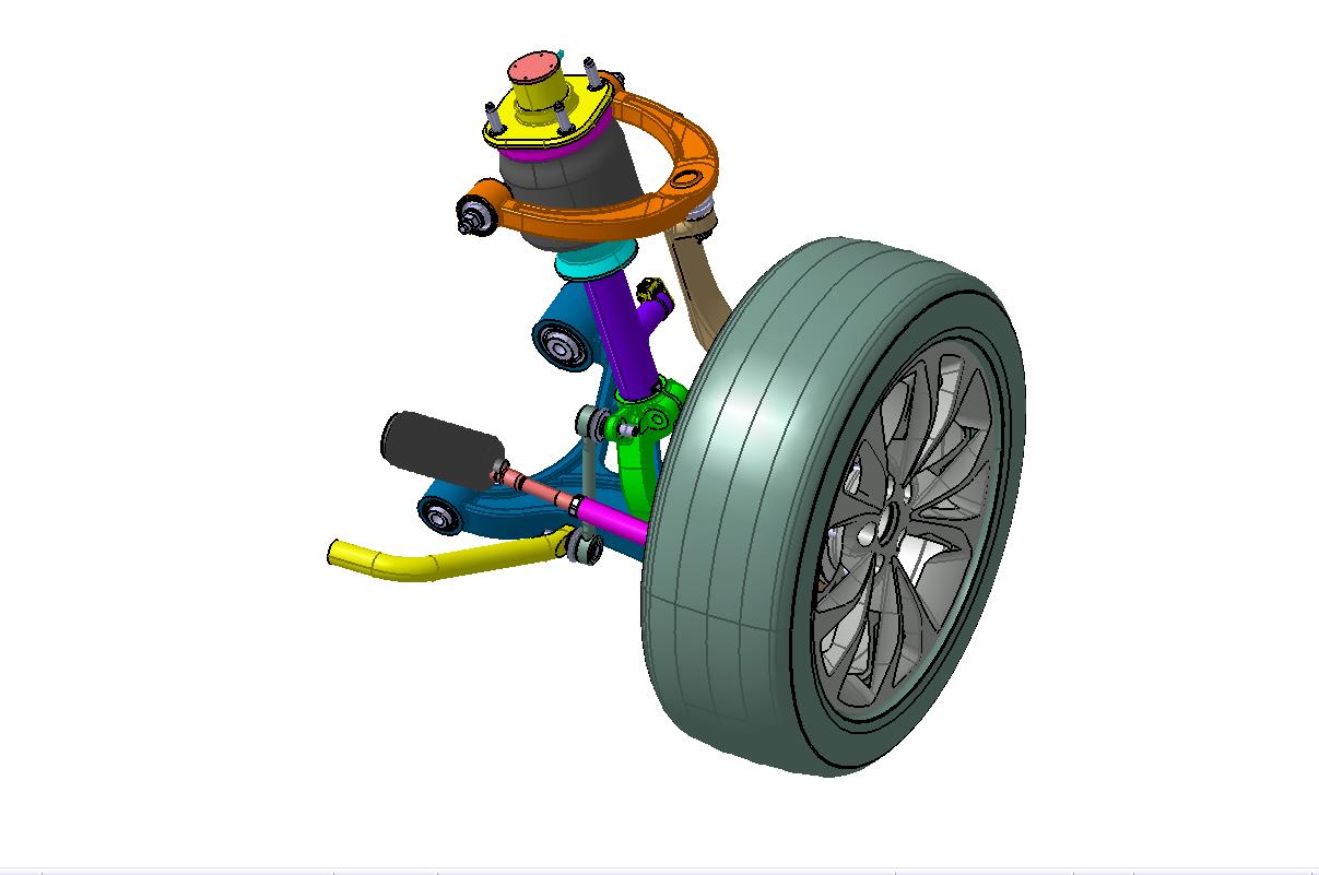Z0356-空气弹簧双叉臂独立悬架三维CatiaV5R20无参