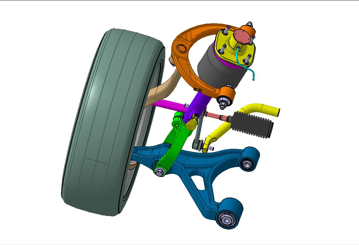 Z0356-空气弹簧双叉臂独立悬架三维CatiaV5R20无参