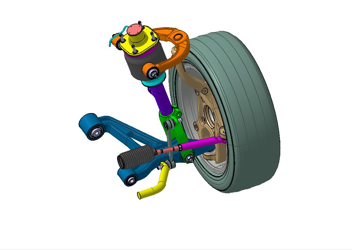 Z0356-空气弹簧双叉臂独立悬架三维CatiaV5R20无参