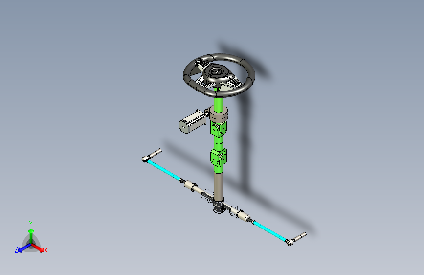 Z0460-汽车转向系统三维SW2022带参