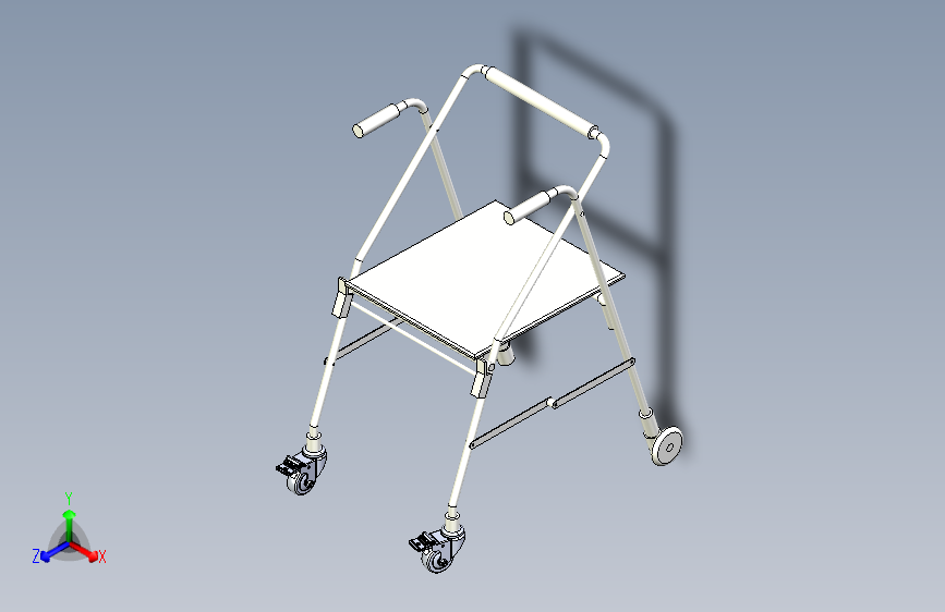 老年人四轮助行器设计三维SW2018带参+CAD