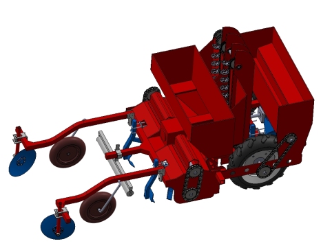 马铃薯播种施肥机三维+CAD