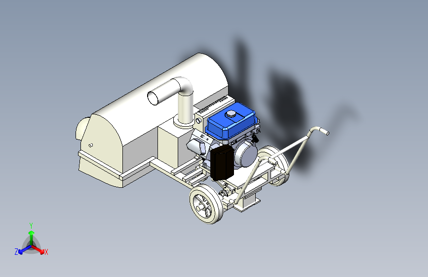 手扶式小型除雪机设计三维SW+CAD+说明书
