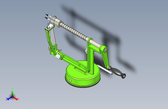 苹果削皮机的设计三维SW2012带参+CAD+说明书