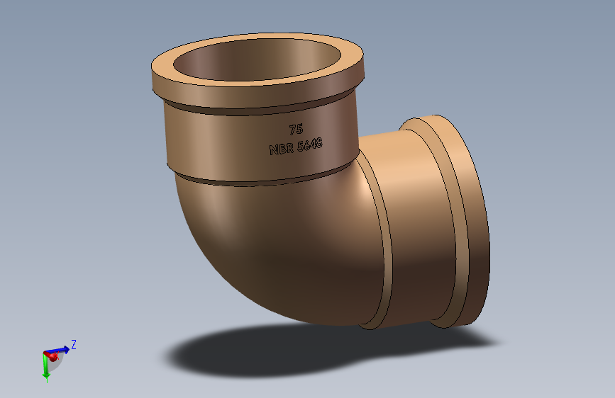 PVC管joelho-75-mm-pvc 格式：SW原格式 STP IGS STL