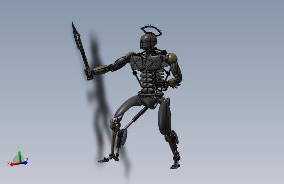 -仿人形武士机器人模型 格式：STEP  Creo SW