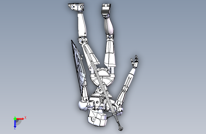 机器人 ROBOT HUMAN 格式:STEP IGS X_T SW 俯视图