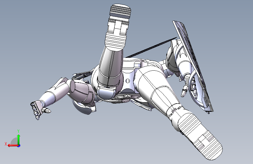 机器人 ROBOT HUMAN 格式:STEP IGS X_T SW 背面视图
