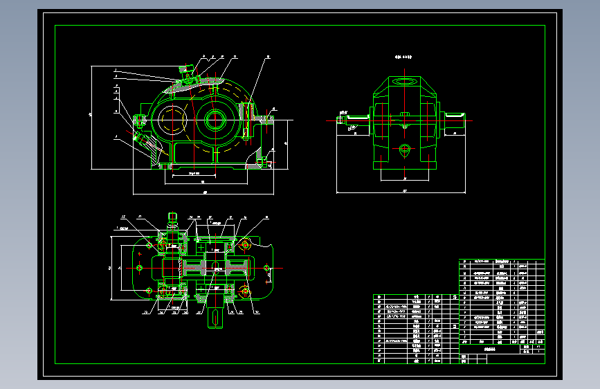 减速器cad装配图