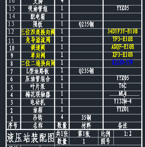 上置立式液压泵站及长方体油箱CAD图