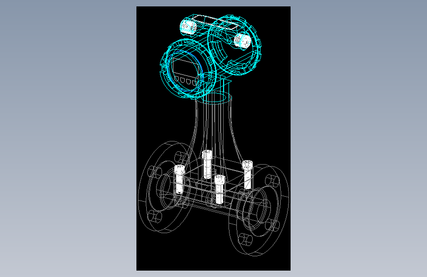 涡街流量计CAD模型