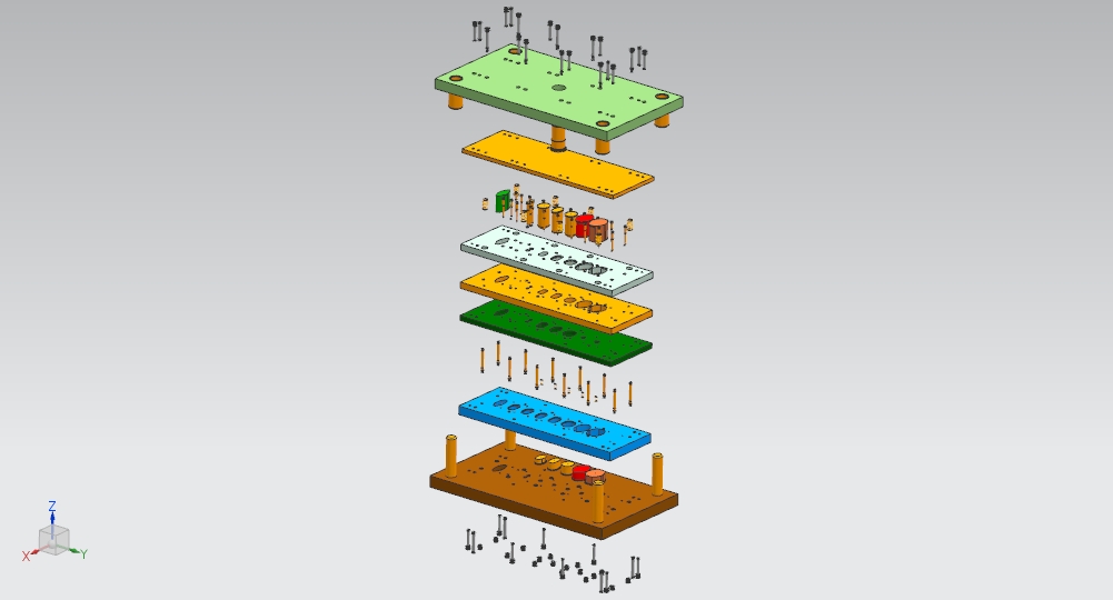 护罩拉伸级进模(CAD图+UG三维及动画)