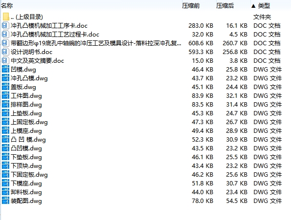 带翻边形φ19底孔中轴碗的冲压工艺及模具设计-落料拉深冲孔复合模含16张CAD图